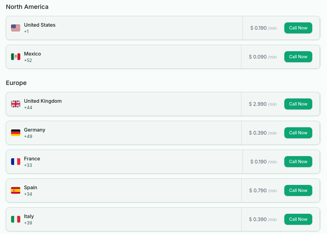 YappaCall international calling rates by country - competitive pricing worldwide